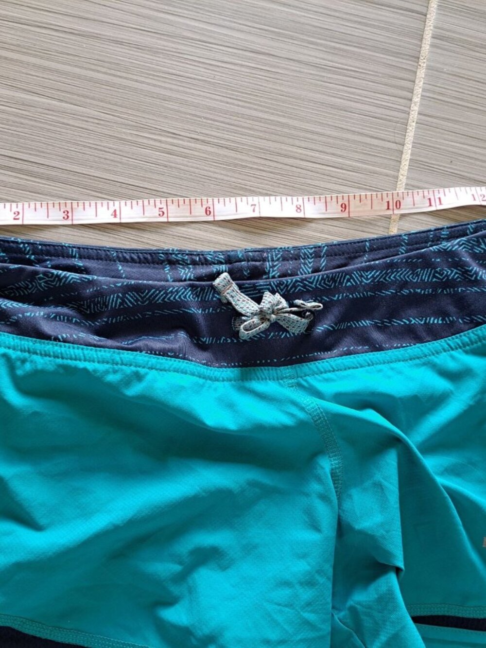 Patagonia Womens Strider Running Shorts Size XS 3" Blue Teal Patterned Waistband - Picture 5 of 14